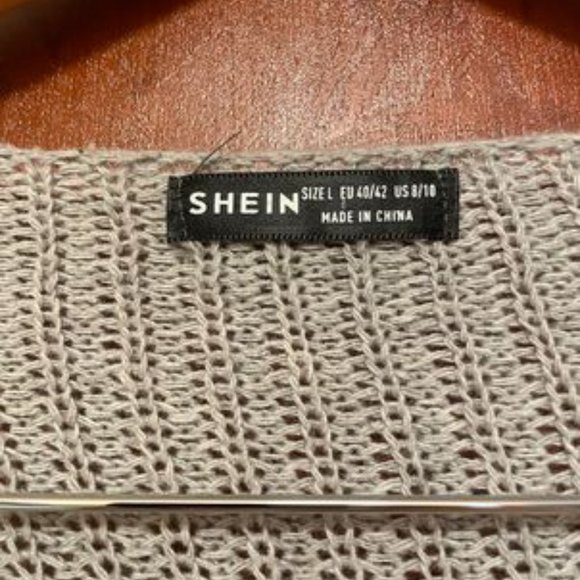 Shein Grey Open Front Batwing Sleeve Cardigan - Picture 7 of 7